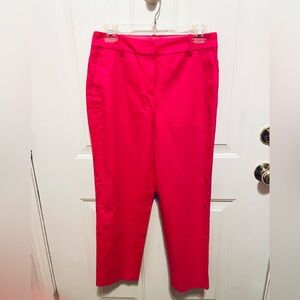 J.Crew Straight-Leg Linen Pants in Hot Pink